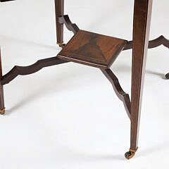 English Inlaid Envelope Games Table, 19th Century
