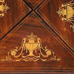 English Inlaid Envelope Games Table, 19th Century