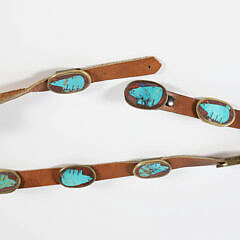 Vintage Native American Turquoise Bear Concho Belt