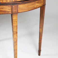 English Mahogany Inlaid Oval Games Table, 1st Quarter of the 19th Century