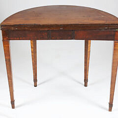 English Mahogany Inlaid Oval Games Table, 1st Quarter of the 19th Century