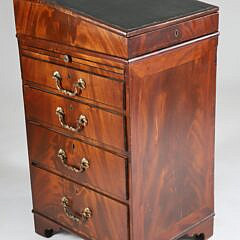 English Mahogany and Bronze Mounted Davenport 19th Century