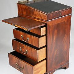 English Mahogany and Bronze Mounted Davenport 19th Century