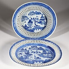 Canton Fruit Basket and Underplate, 19th Century