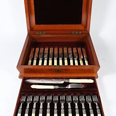 Fine Boxed 26 Piece Luncheon Flatware Set 19th Century