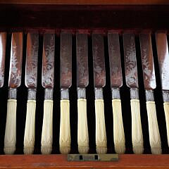 Fine Boxed 26 Piece Luncheon Flatware Set, 19th Century