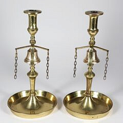 Pair of English Brass Tavern Sticks 19th Century 
