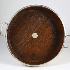 English Oak and Silver Plated Serving Tray, 19th Century