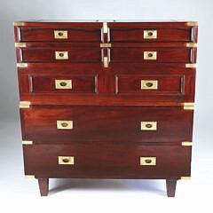 Brass Bound Campaign Chest of Drawers