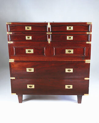 Brass Bound Campaign Chest of Drawers