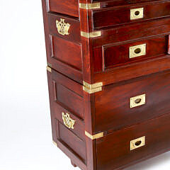 Brass Bound Campaign Chest of Drawers, M. Heyat & Bros. Peshawar Pariston