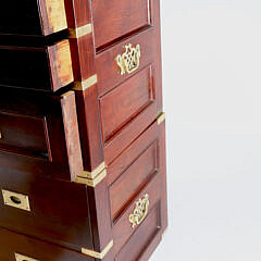 Brass Bound Campaign Chest of Drawers, M. Heyat & Bros. Peshawar Pariston