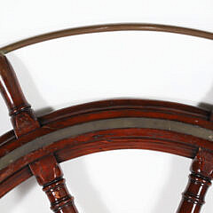Eight Spoke Teak and Brass and Yacht Wheel with Iron Hub, 19th Century