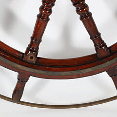 Eight Spoke Teak and Brass and Yacht Wheel with Iron Hub, 19th Century