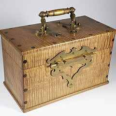 Contemporary Cabinet Shop Made Tiger Maple and Bronze Box