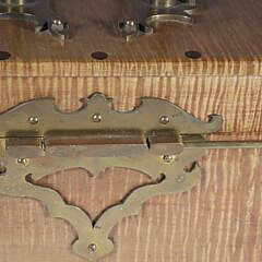 Contemporary Cabinet Shop Made Vibrant Tiger Maple and Bronze Box