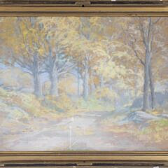 Mary Loring Warner Pastel on Paper "Tree Lined Path"