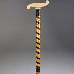 Fine Baleen Wrapped Whaleman Made Cane Mid 19th Century
