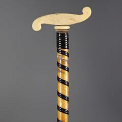 Fine Whaleman Made Baleen Wrapped Cane, mid 19th Century
