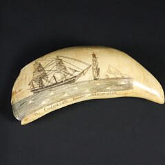 Robert Spring Scrimshaw Whale Tooth, Circa 1969