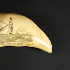 Robert Spring Polychrome Scrimshaw Whale Tooth “The Confederate Raider Shenandoah”, circa 1969
