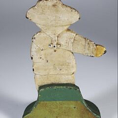 Rare Antique Painted Cast Iron Cjo-Judd Colonial Pilgrim Doorstop