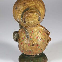 Vintage Painted Cast Iron Bonnet Girl Doorstop