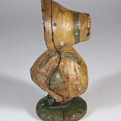 Vintage Painted Cast Iron Bonnet Girl Doorstop
