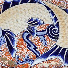 Antique Imari Porcelain Oval Fish Platter, 19th Century