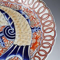 Antique Imari Porcelain Oval Fish Platter, 19th Century