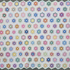 Vintage Double Wedding Ring Patchwork Quilt