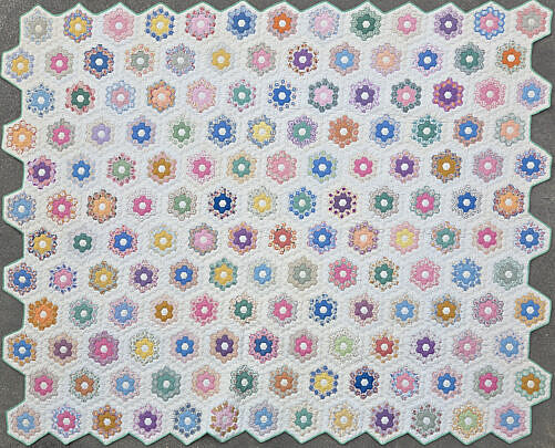 Vintage Double Wedding Ring Patchwork Quilt