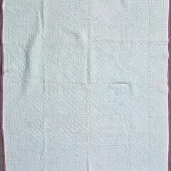 Vintage Pink and Green English Ivy Pattern Quilt, circa 1930s