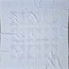 Vintage Pink and Green Basket Patchwork Quilt, circa 1930s