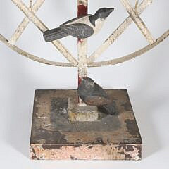 Contemporary Painted Metal Song Bird Wheel