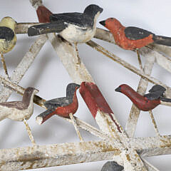 Contemporary Painted Metal Song Bird Wheel