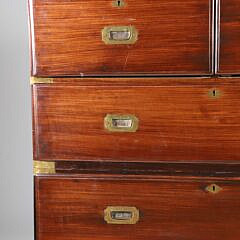 British Regency Brass Strapped Campaign Chest of Drawers, 19th Century
