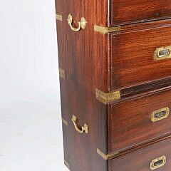 British Regency Brass Strapped Campaign Chest of Drawers, 19th Century