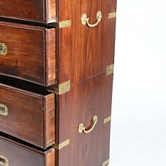British Regency Brass Strapped Campaign Chest of Drawers, 19th Century