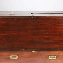 British Regency Brass Strapped Campaign Chest of Drawers, 19th Century