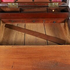 Elaborate Brass Bound British Regency Mahogany Traveling Desk Box, 19th Century