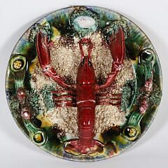 Antique Majolica Lobster Plate