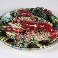 Antique Majolica Palissy Lobster Plate