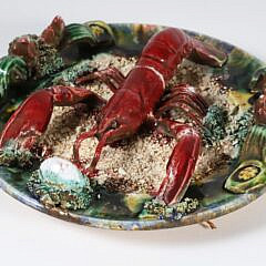 Antique Majolica Palissy Lobster Plate