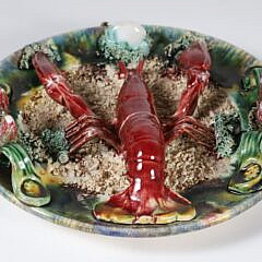 Antique Majolica Palissy Lobster Plate