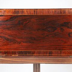 British Regency Brass Inlaid Exotic Wood Games Table, 19th Century