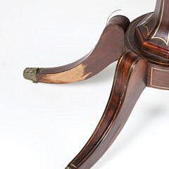 British Regency Brass Inlaid Exotic Wood Games Table, 19th Century