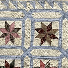 Vintage Calico “Puritan Star” Patchwork Quilt, circa 1920s