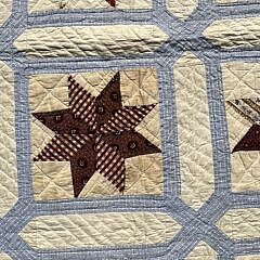 Vintage Calico “Puritan Star” Patchwork Quilt, circa 1920s