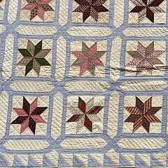 Vintage Calico “Puritan Star” Patchwork Quilt, circa 1920s